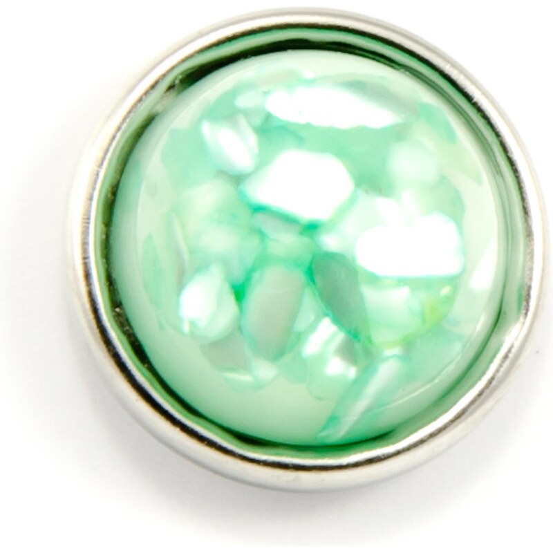 JewelsHall Knoflík Cvak - zelené piliny - 1,2 cm