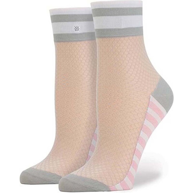 Růžovo-šedé dámské síťované ponožky Stance Jersey Mesh