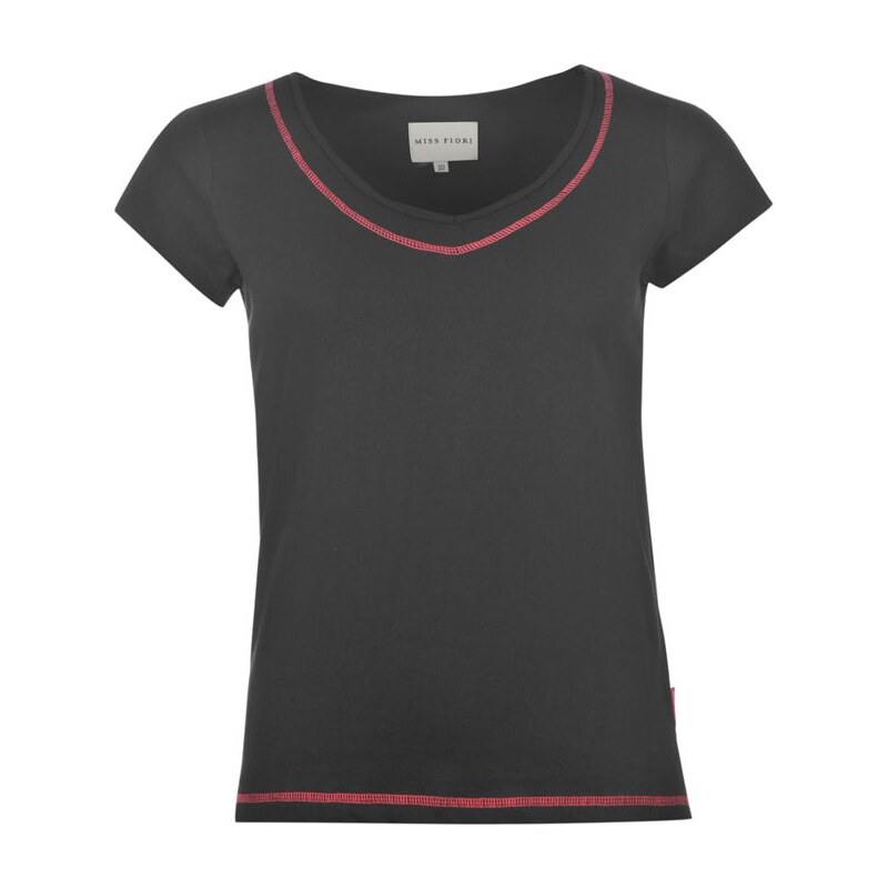 Firetrap Miss Fiori V Neck T Shirt Ladies Black