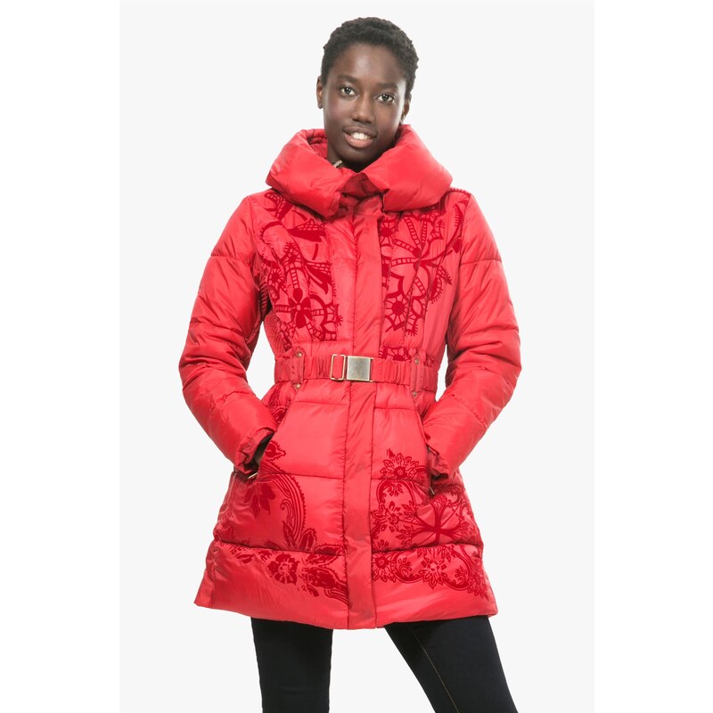Desigual červený zimní kabát Rocio