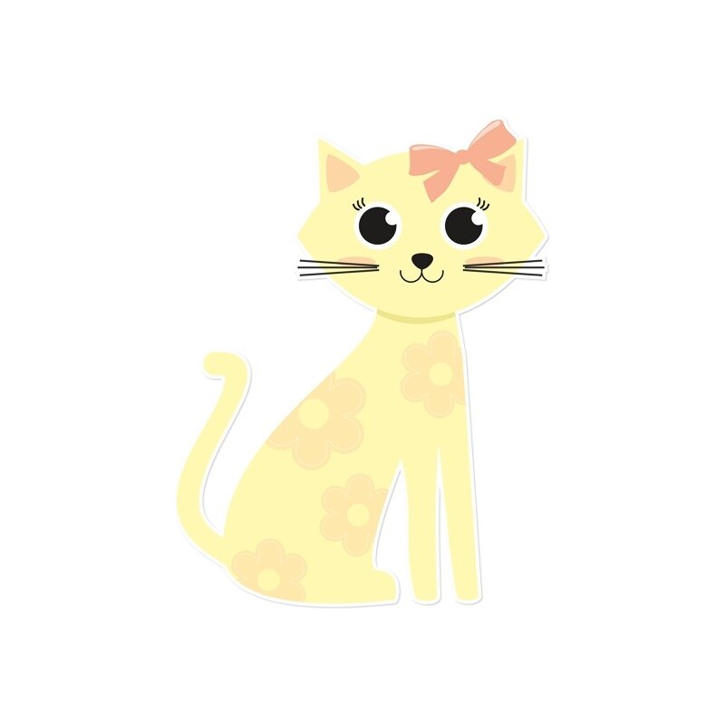 DĚTSKÁ SAMOLEPKA PASTEL CAT, Rozměry samolepky 10 cm (nejdelší strana)