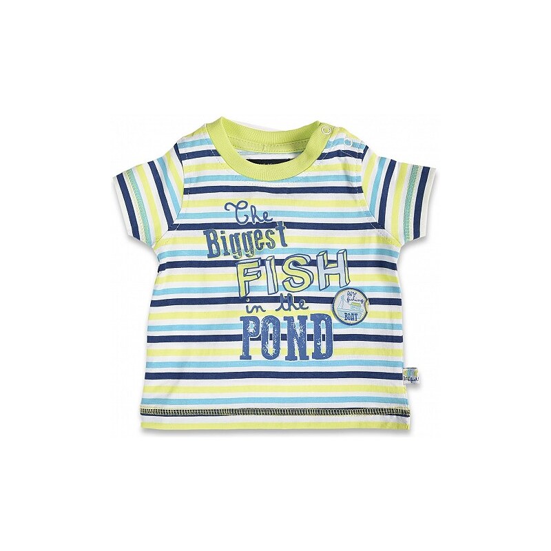 Blue Seven Dětské pruhované tričko s nápisem Fish in the Pond