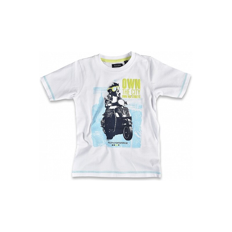 Blue Seven Dětské bílé tričko s motorkou