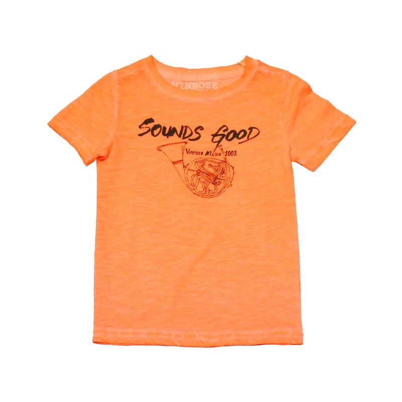 Vinrose Dětské oranžové tričko s nápisem Sounds Good