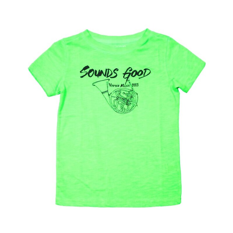 Vinrose Dětské zelené tričko s nápisem Sounds Good