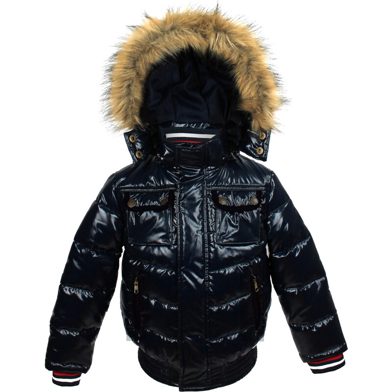 Vinrose Dětská zimní bunda s kapucí a výšivkami