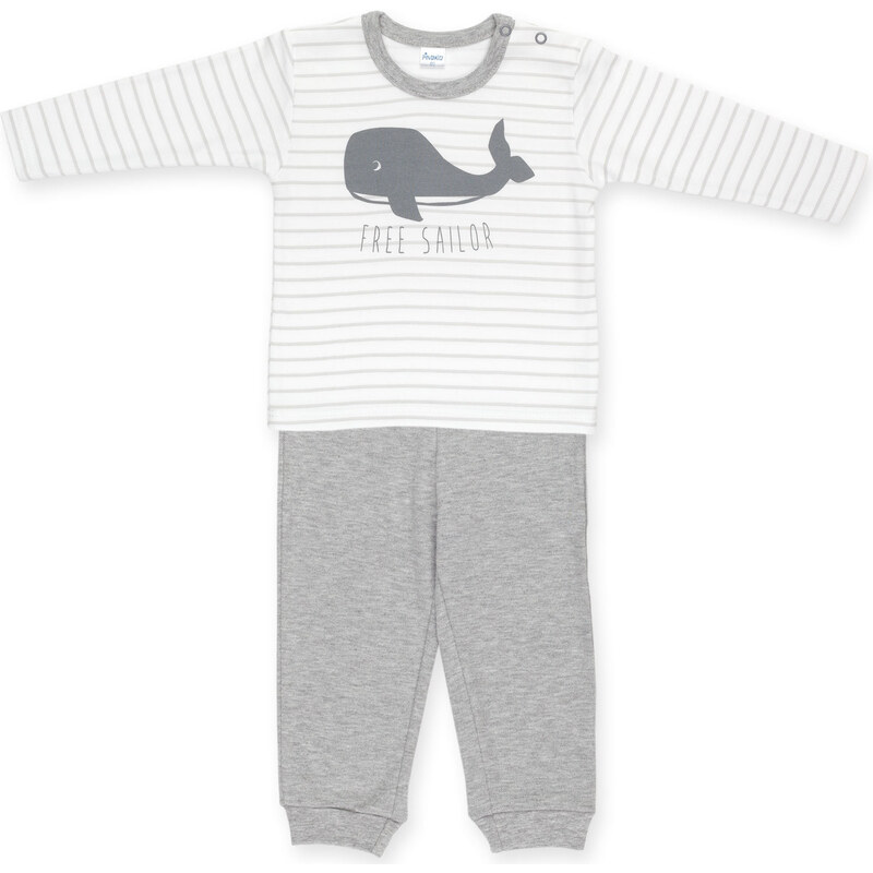 Pinokio Dětské šedé pyžamo s velrybou