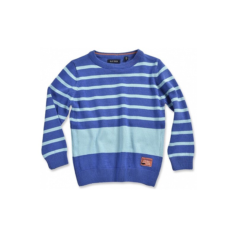 Blue Seven Dětský světlemodrý svetr s proužky Vintage Sea