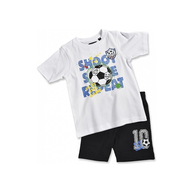 Blue Seven Dětská souprava bílé tričko a kraťasy Football