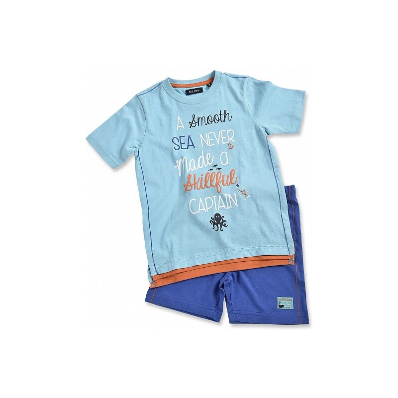 Blue Seven Dětská souprava tyrkysové tričko a kraťasy Vintage Sea