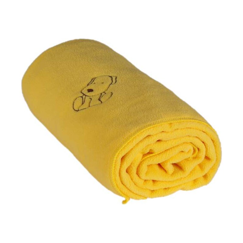 Kaarsgaren Dětská fleesová deka s pejskem žlutá