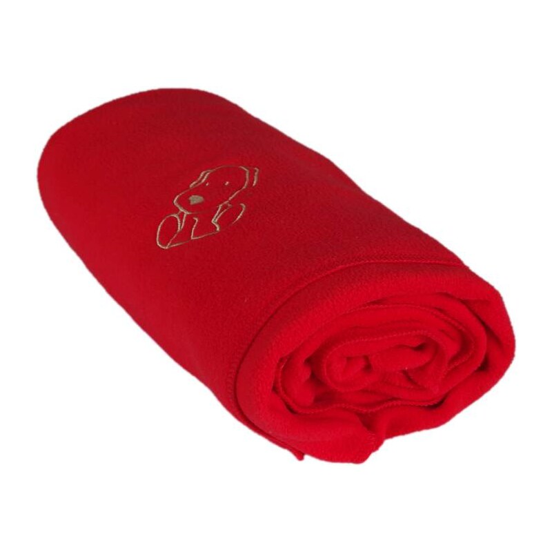 Kaarsgaren Dětská fleesová deka s pejskem červená