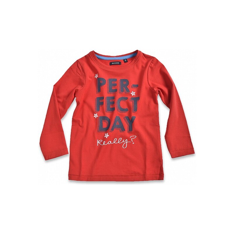 Blue Seven Dětské červené tričko s nápisem Perfect Day