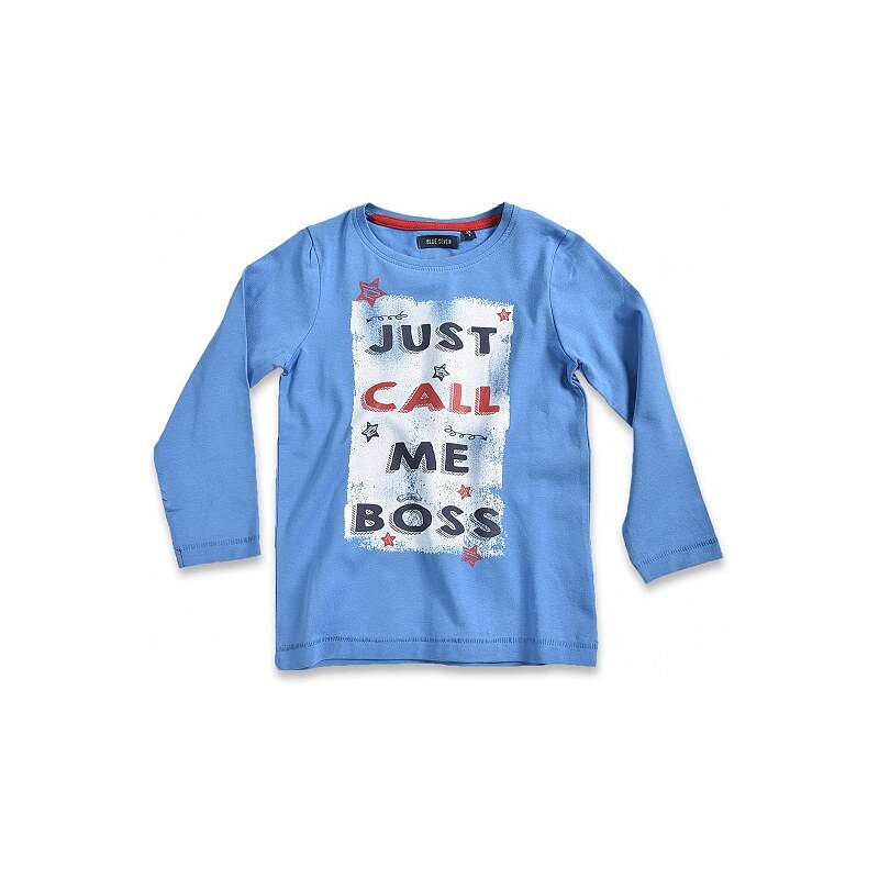 Blue Seven Dětské modré tričko s nápisem Just Call me Boss