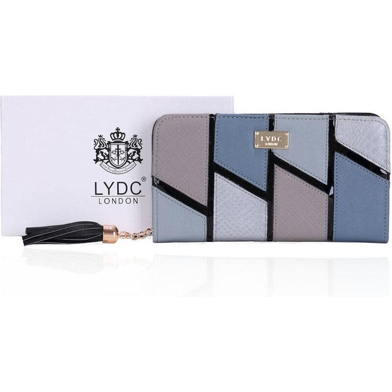 LYDC LONDON Modrá peněženka se vzorem LYDC