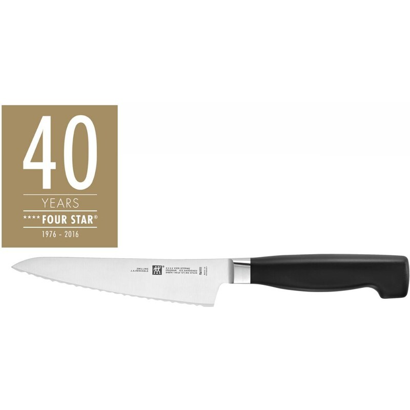 Zwilling Four Star kuchařský nůž Compact, vroubkované ostří, 140 mm