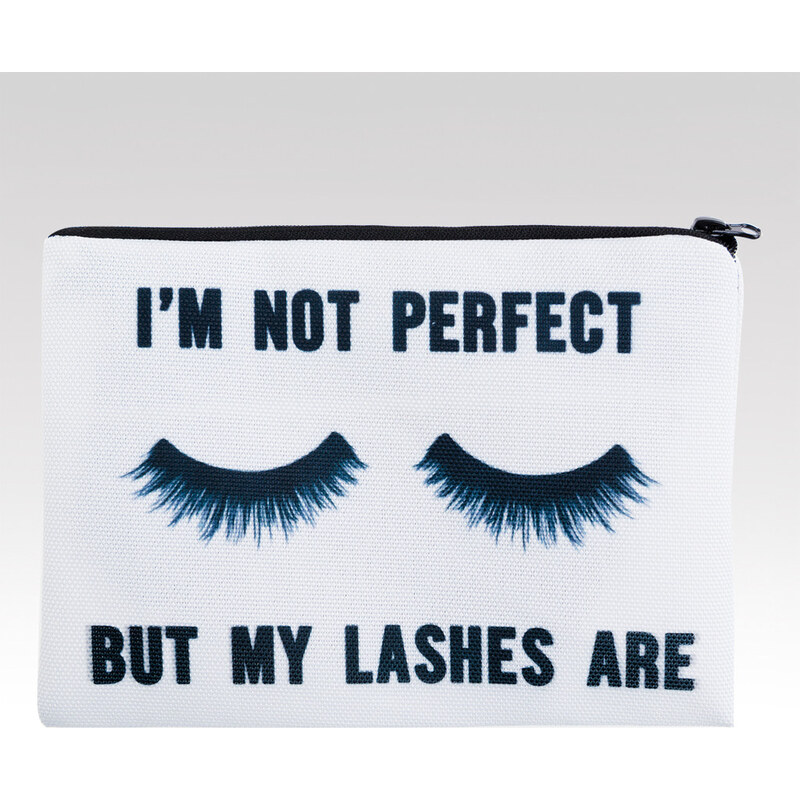 Wayfarer kosmetická taška Lashes bílá.