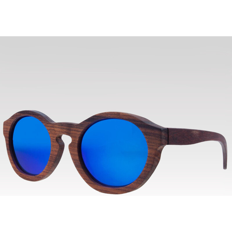 Plantwear dřevěné sluneční polarizační brýle Retro modré
