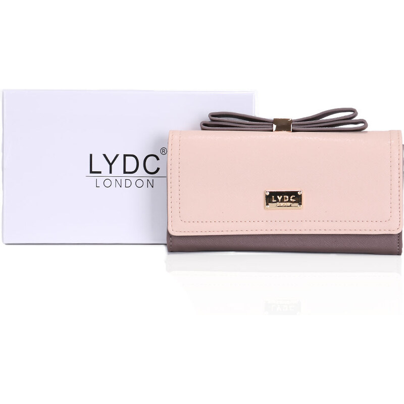 LYDC LONDON Světle růžová peněženka LYDC s mašlí