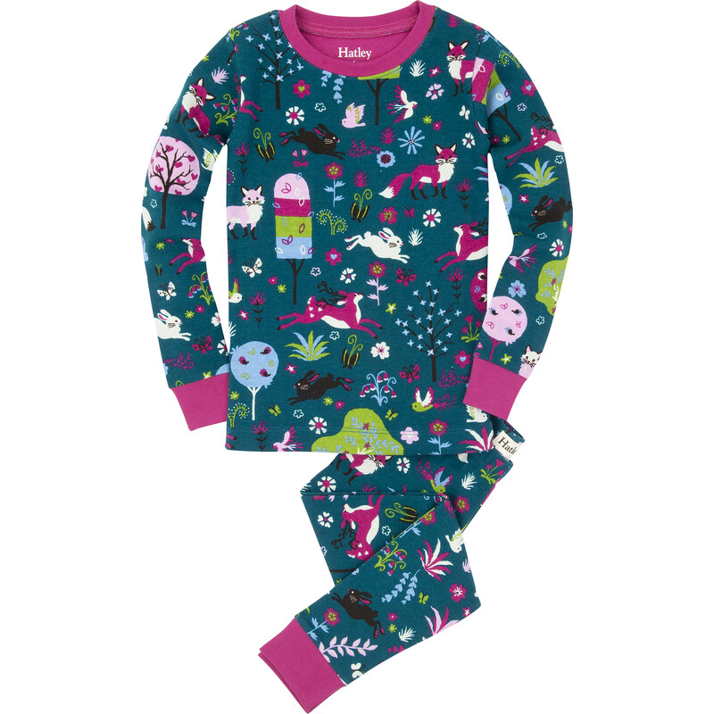 Hatley Dívčí pyžamo s lesní zvěří - barevné