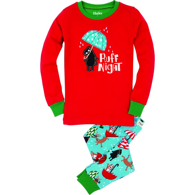 Hatley Dětské pyžamo Ruff Night - červeno-modré