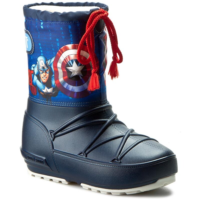 Sněhule MOON BOOT - Pod Jr Cap. America 34020700001 Blu Navy/Rosso