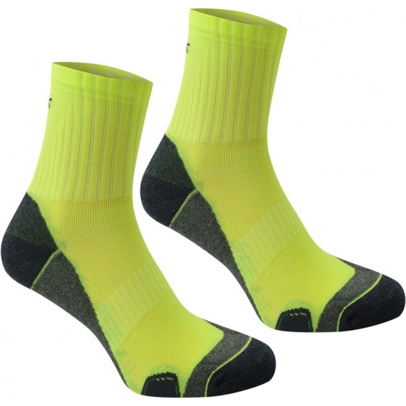 Karrimor Dri Skin 2 pack Running Socks Mens, fluo yellow