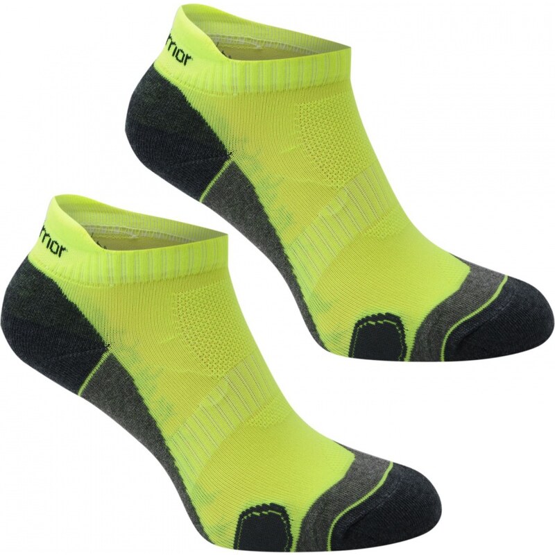 Karrimor 2 Pack Running Socks Mens, fluo yellow