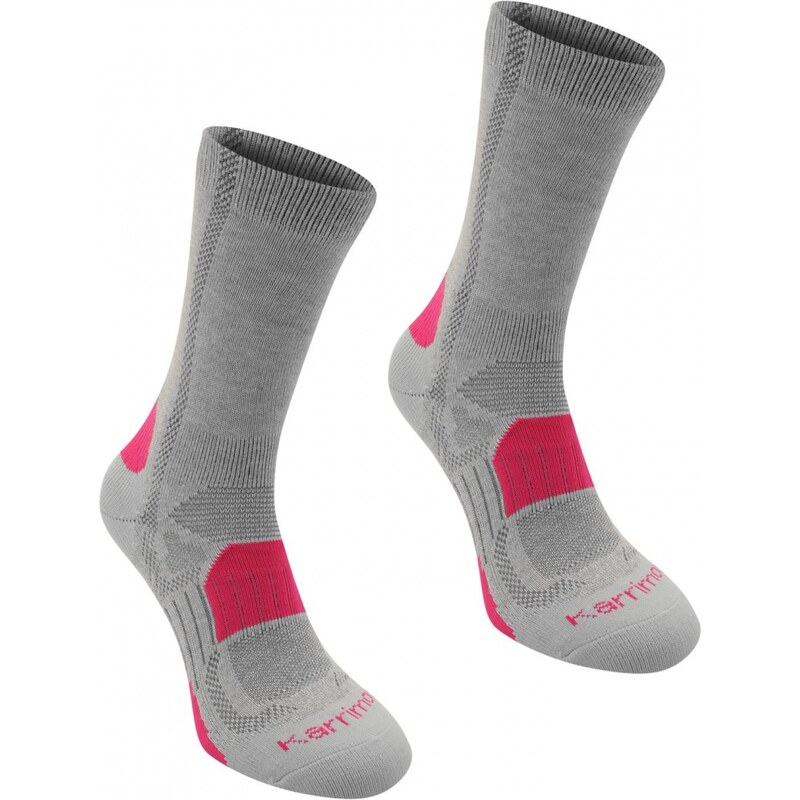 Karrimor Walking Socks 2 Pack Ladies, ligh grey fusch