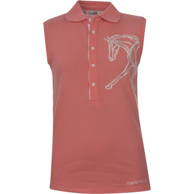 Horseware Flamboro Sleeveless Polo Shirt Ladies, coral
