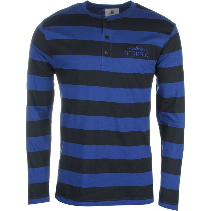 Giorgio Retro Long Sleeve TShirt Mens, blue/black