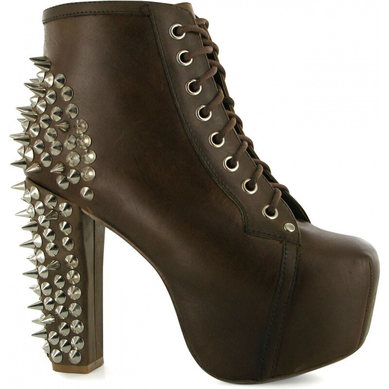 Jeffrey Campbell Lita Spike Shoes, brown leather