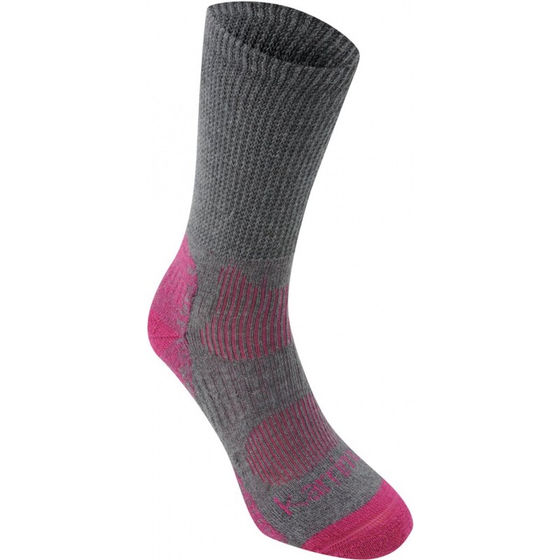 Karrimor Merino Fibre Lightweight Walking Socks Ladies, grey/fuchsia