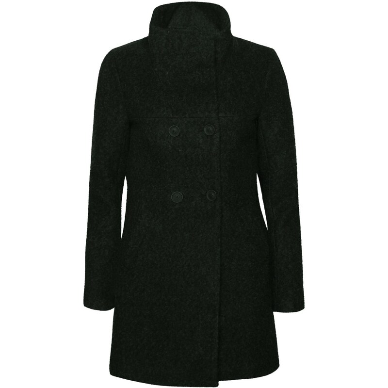 Černozelený žíhaný dvouřadý kabát s vysokým límcem ONLY New Sophia