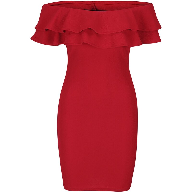 Červené šaty s volánem AX Paris