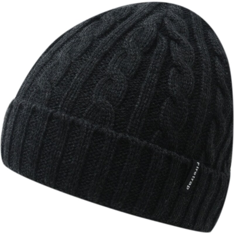 Firetrap Cable Beanie Hat Mens, charcoal