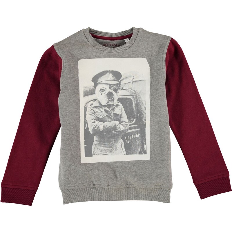 Firetrap Crew Sweater Junior Boys, grey heather