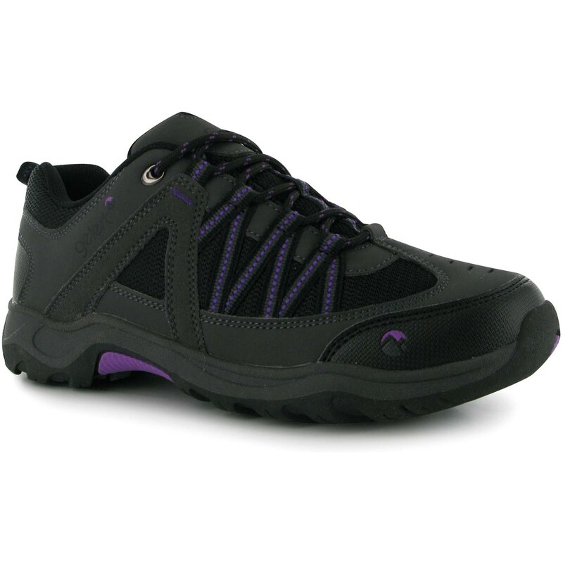 Gelert Ottawa Low Ladies Walking Shoes, charcoal/purple