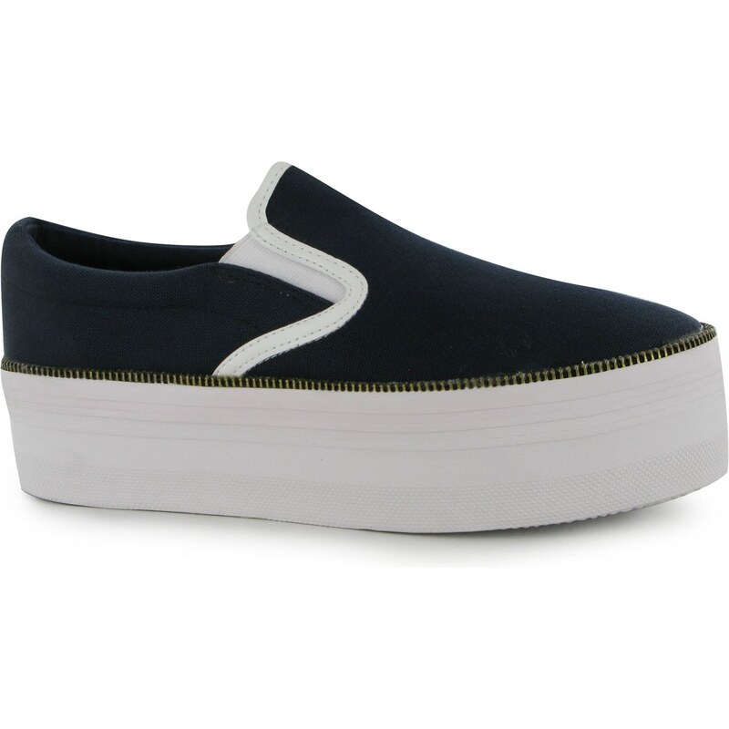 Jeffrey Campbell Play WTF Zipped Canvas Shoes, navy/white