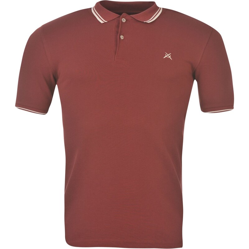 Jilted Generation Tip Mens Polo Shirt, burgundy/white