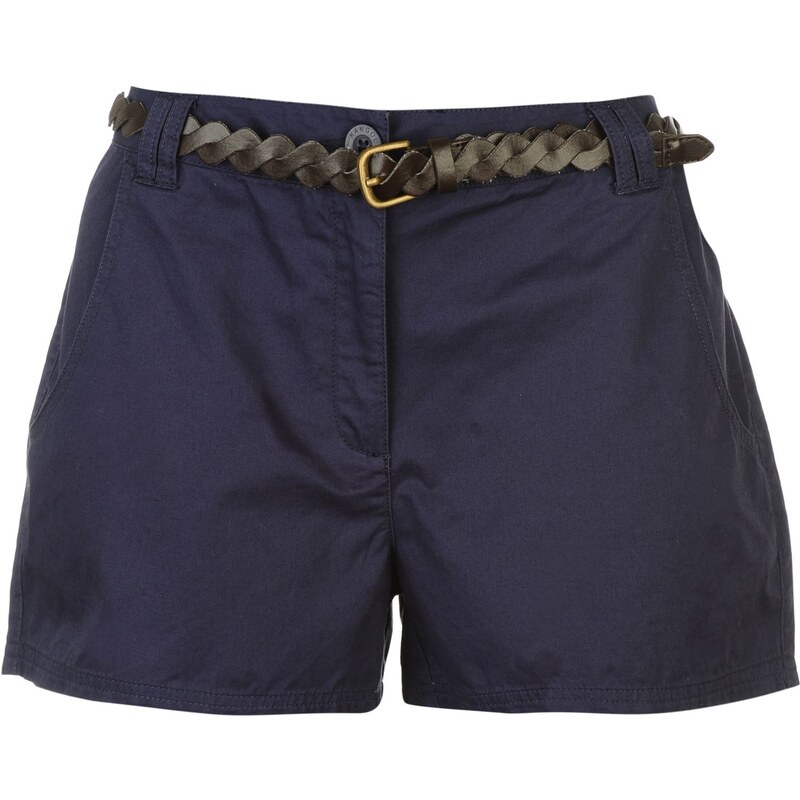 Kangol Belted Chino Shorts Ladies, navy