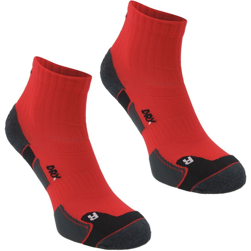 Karrimor Dri Skin 2 pack Running Socks Mens, red/black