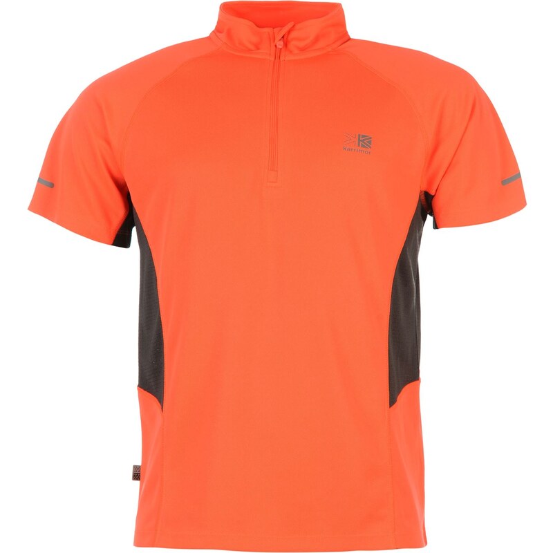 Karrimor Zipped Short Sleeved T Shirt Mens, orange pop