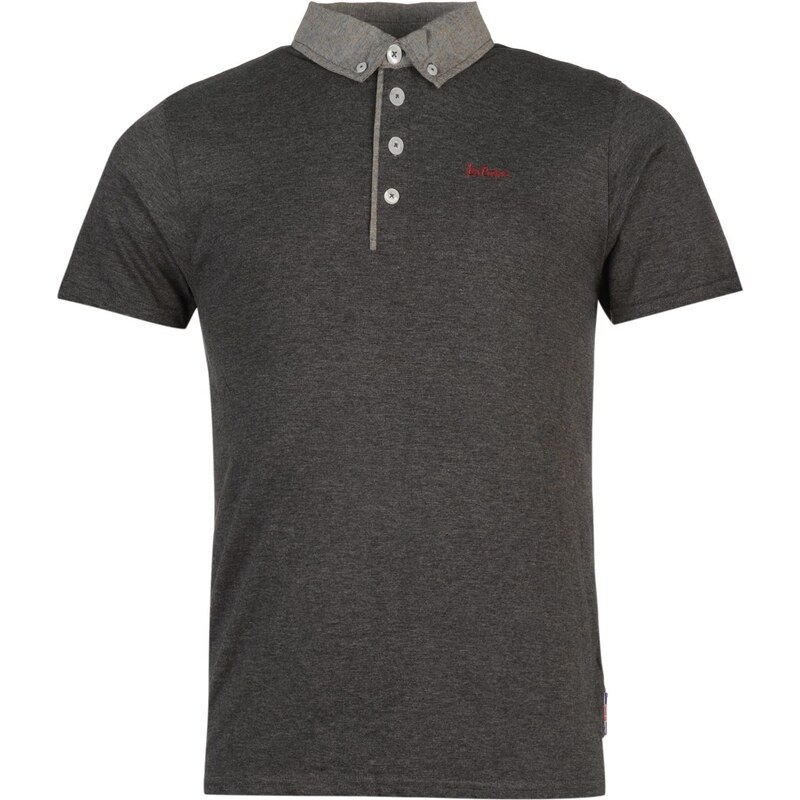 Polokošile Lee Cooper Chambray pán. sivě šedá