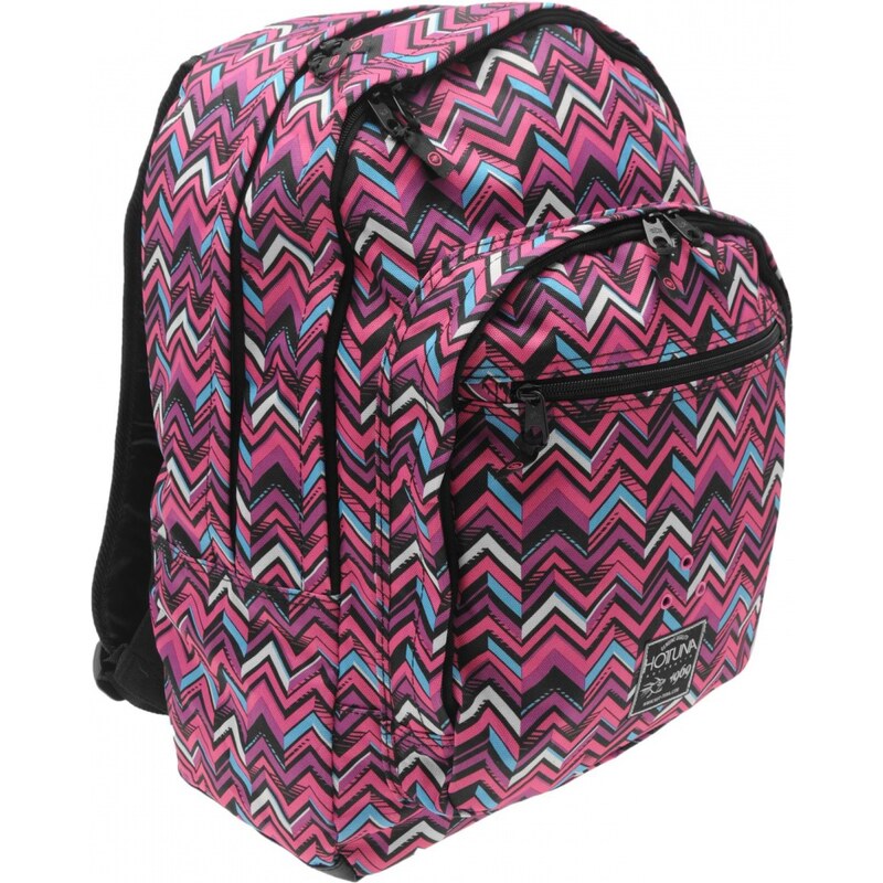 Hot Tuna Print Backpack, pink chevron