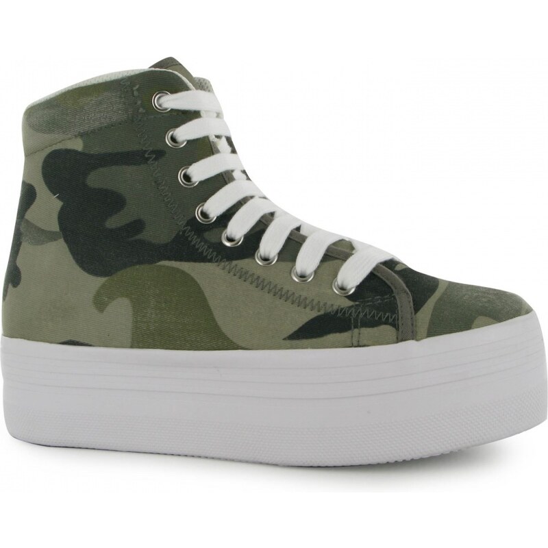 Jeffrey Campbell Play Canvas Platform Shoes, military