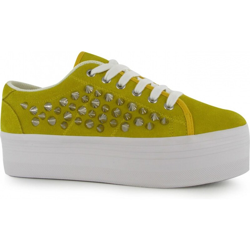 Jeffrey Campbell Play Zomg Suede Trainers, yellow/silver