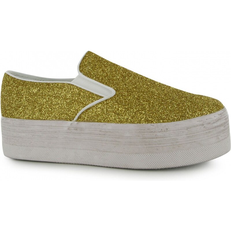 Jeffrey Campbell Play Glitter Slip On Shoes, gold