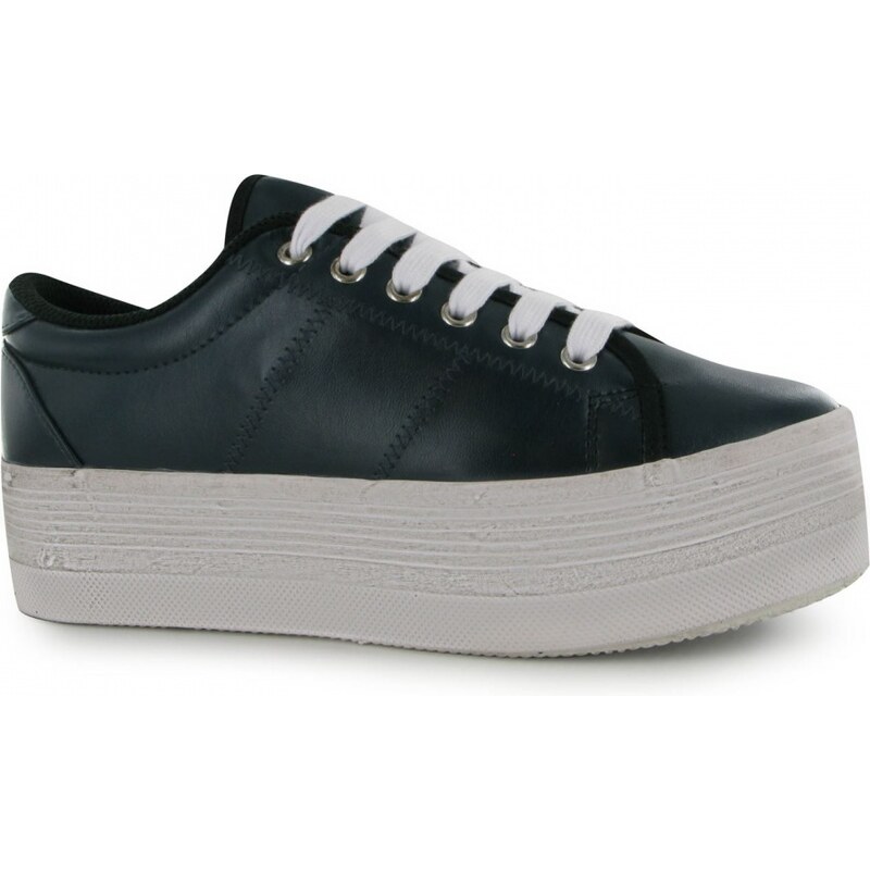 Jeffrey Campbell Play Leather Washed Hi Tops, oceanblue/white