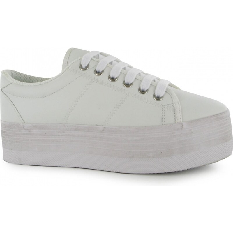 Jeffrey Campbell Play Leather Washed Hi Tops, white